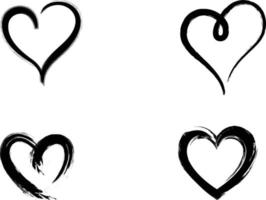 hjärta design svart kärlek design hjärta former vektor