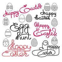 Frohe Ostern. handschriftliche beschriftung mit eiern. vektor