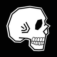 Totenkopf-Schwarz-Weiß-Logo, Premium-Vektor vektor