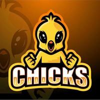 chick maskot esport logotypdesign vektor