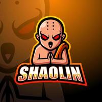 Shaolin-Maskottchen-Esport-Logo-Design vektor