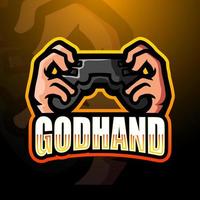 gotthand maskottchen esport logo design vektor