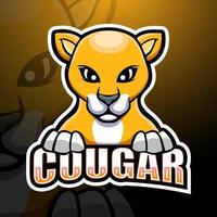 cougar mascot esport logotypdesign vektor