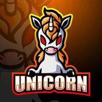 unicorn maskot esport logotypdesign vektor