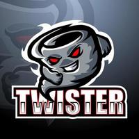 Twister-Maskottchen-Esport-Logo-Design vektor