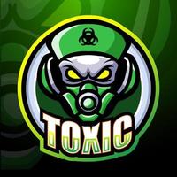 toxic skull maskot esport logo design vektor