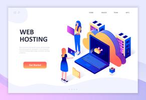 Isometrisches Konzept des modernen flachen Designs des Web-Hostings vektor