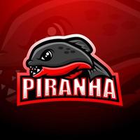 Piranha maskot esport logotypdesign vektor