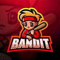 bandit maskot esport logotypdesign vektor