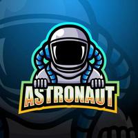 astronauten-maskottchen-esport-logo-design vektor