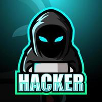 Hacker-Maskottchen-Esport-Logo-Design vektor