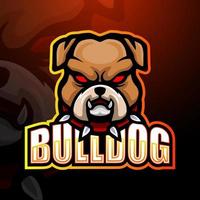 bulldogge maskottchen esport logo design vektor