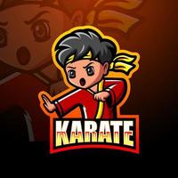 karate martial maskot esport logotypdesign vektor