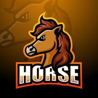 pferdekopf-maskottchen-esport-logo-design vektor