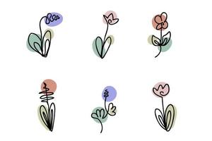 natur kontinuerlig linje konst grafiska blommor illustration. vektor