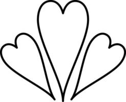 tre hjärta kontur ikon vektor