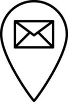 E-Mail-Standort-Umriss-Icon-Vektor vektor