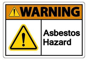 varning asbest fara symbol tecken på vit bakgrund vektor