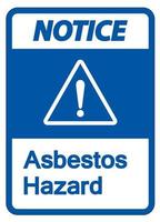 märker asbest fara symbol tecken på vit bakgrund vektor
