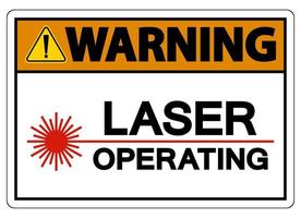 varningssäkerhet tecken laser som arbetar på vit bakgrund vektor