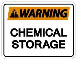Warnzeichen für chemische Lagerung auf weißem Hintergrund vektor