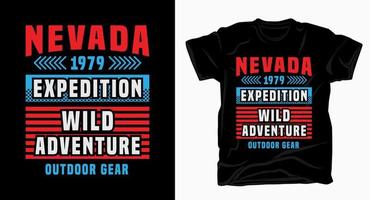 nevada äventyr elegant typografi för t-shirt design vektor