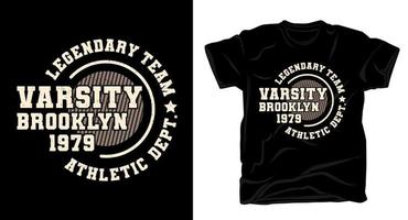 Uni-Brooklyn-Typografie-T-Shirt-Design vektor