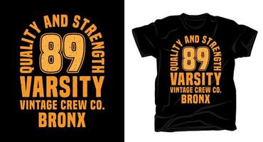 89 universitetstypografi för t-shirtdesign vektor