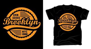 Vintager T - Shirtentwurf der Brooklyn-Typografie vektor