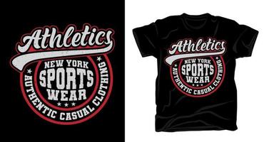 Leichtathletik Sportbekleidung Uni Typografie T-Shirt Design vektor