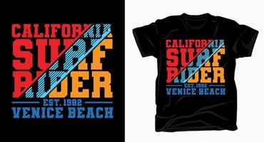 california surf rider venice beach typografidesign för t-shirt vektor