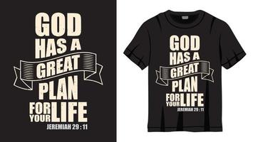 Gott hat ein tolles Plan-Schriftzug-Design für T-Shirts vektor