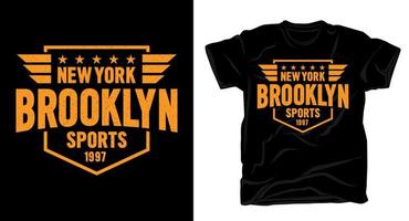 New York Brooklyn trägt Typografie-Design für T-Shirt zur Schau vektor