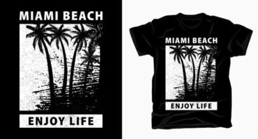 miami beach njut av livet typografidesign för t-shirt vektor