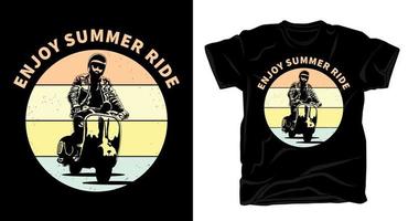 klassisches Rollermotorrad Retro-Vintage-Typografie-T-Shirt-Design vektor