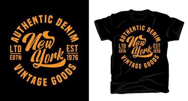 authentische Denim-New-York-Vintage-Waren-Typografie für T-Shirt-Design vektor