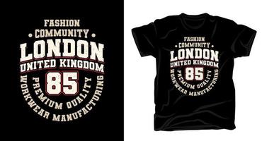 london Storbritannien åttiofem typografi t-shirt design vektor