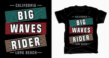 Big Waves Rider Typografie Design für T-Shirt vektor