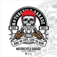 Totenkopf-Biker-Logo-Vorlage.eps vektor