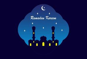 mörkblå färg ramadan kareem banner design. ramadan kareem gratulationskortdesigner. vektor