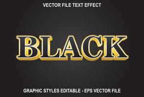 svart texteffekt med guldfärg. effekt sparad i grafisk stil vektor