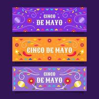 platt cinco de mayo banner samling vektor