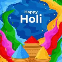 Hintergrund des Holi-Festivals vektor
