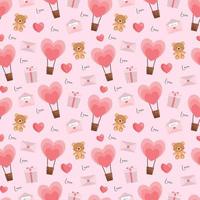 Valentinstag schönes nahtloses Musterdesign zum Dekorieren, Tapeten, Geschenkpapier, Stoff, Hintergrund usw. vektor