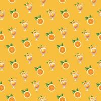 apelsinjuice vacker sömlös design för dekoration, tapeter, omslagspapper, tyg, bakgrund och etc. vektor
