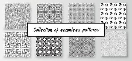 Reihe von nahtlosen abstrakten geometrischen handgezeichneten Mustern. moderner kreativer hintergrund vektor