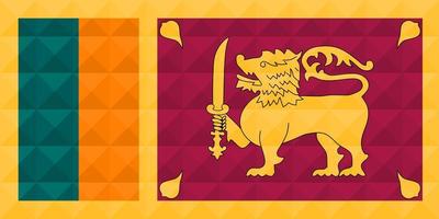 Sri Lankas konstnärliga flagga med geometrisk vågkonceptdesign vektor