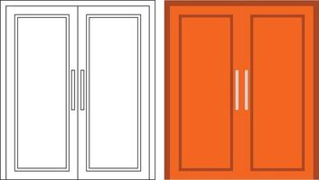 illustration vektorgrafik av dubbeldörr framifrån lämplig för din hemdesign och hemaffischdesign på arkitektoniskt arbete vektor