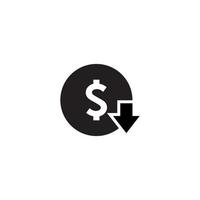 Dollar-Kostenreduzierungs-Icon-Vektor vektor
