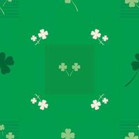 seamless mönster med vit shamrock, klöver på grön bakgrund. Saint Patrick's day mönster. vektor illustration.